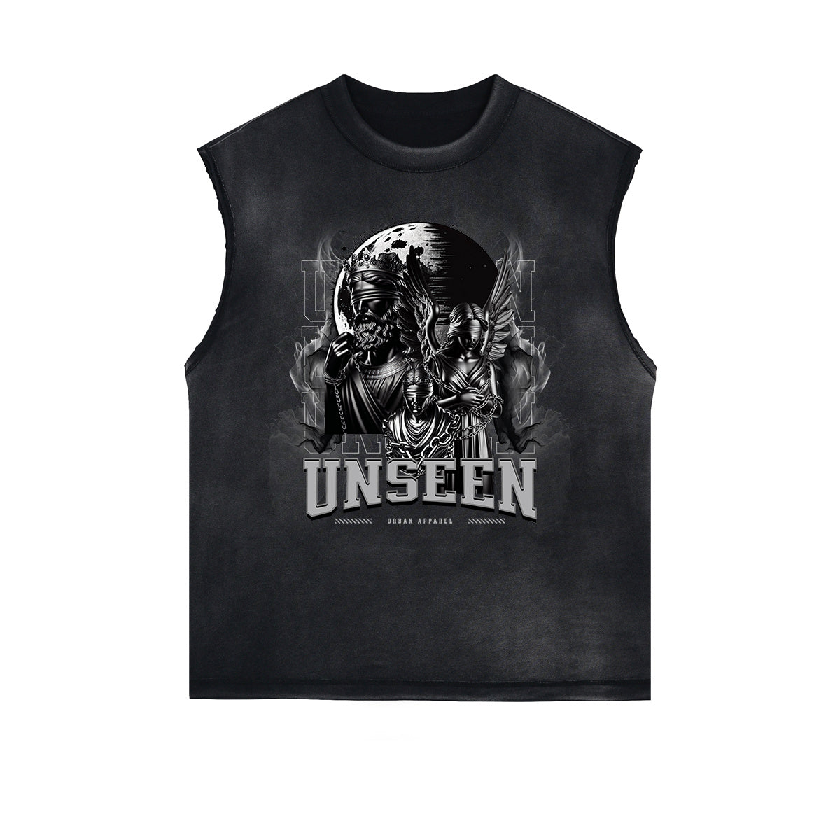 Distressed Gothic Death Motif Tank Top