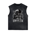 Distressed Gothic Death Motif Tank Top