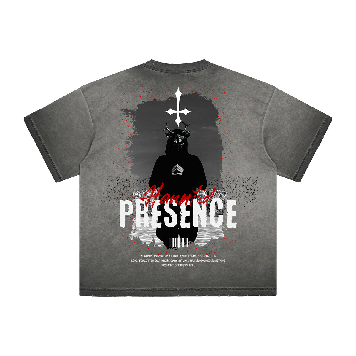 Heavyweight Washed Gothic Death Motif Tee