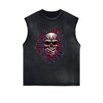 Distressed Gothic Death Motif Tank Top