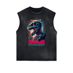 Distressed Gothic Death Motif Tank Top