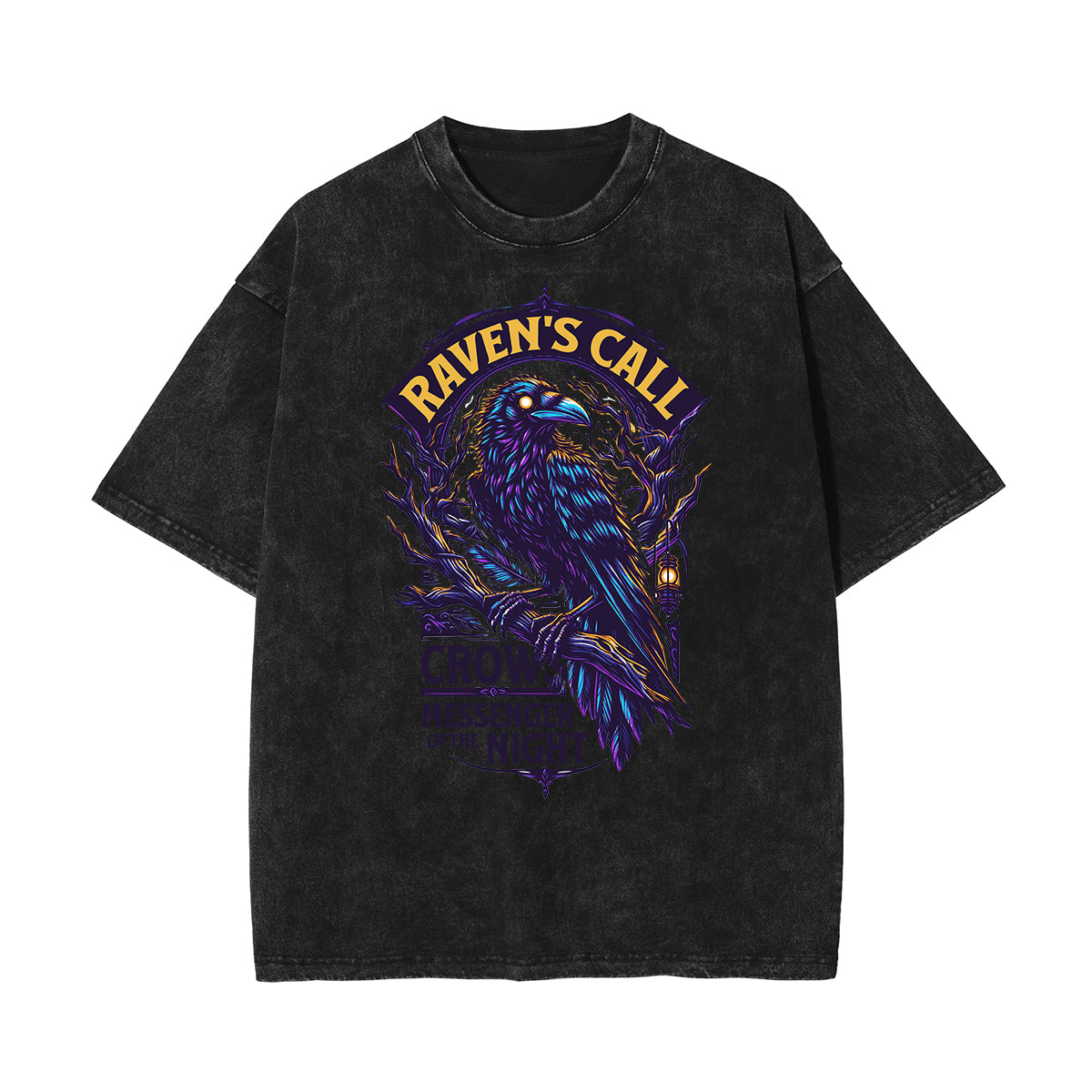 Washed Cotton Gothic Death Motif Tee