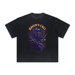 Vintage-Style Frayed Gothic Death Motif Tee