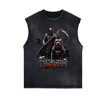 Distressed Gothic Death Motif Tank Top