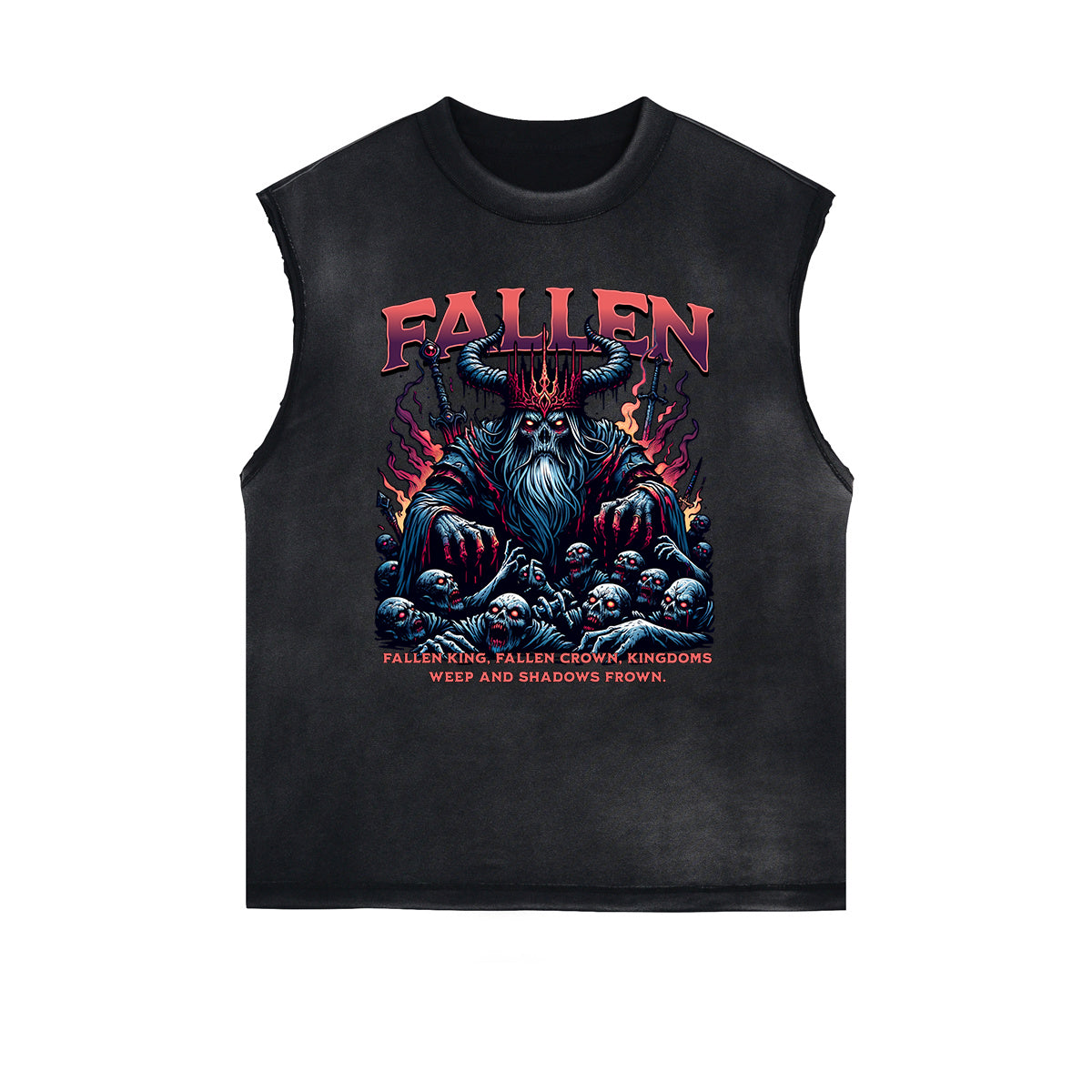 Distressed Gothic Death Motif Tank Top