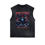 Distressed Gothic Death Motif Tank Top