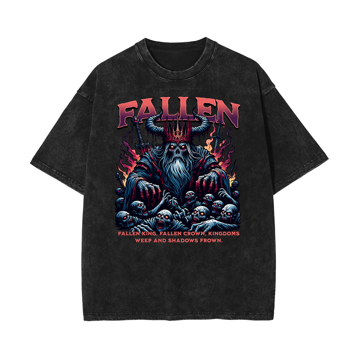 Washed Cotton Gothic Death Motif Tee