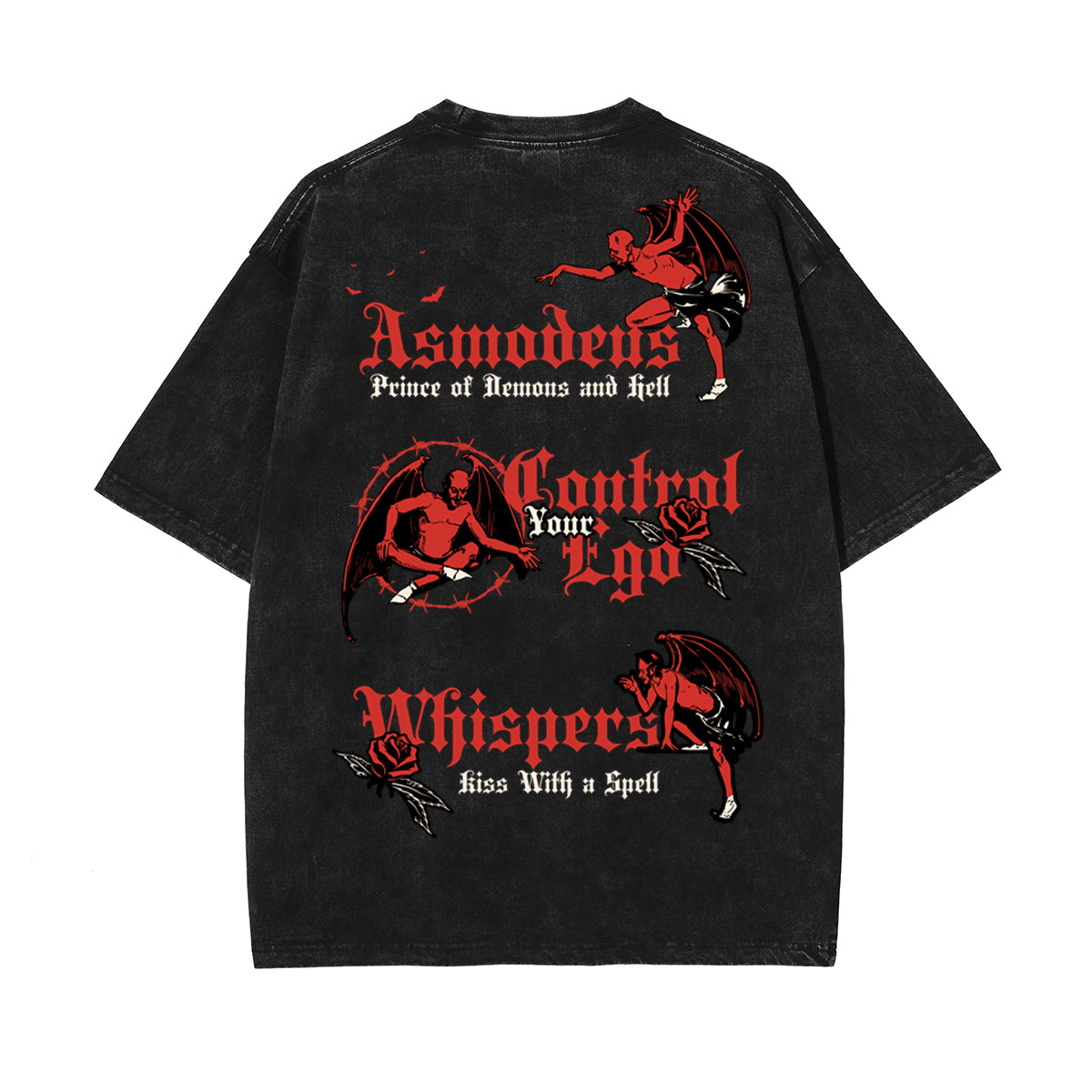 Washed Cotton Gothic Death Motif Tee