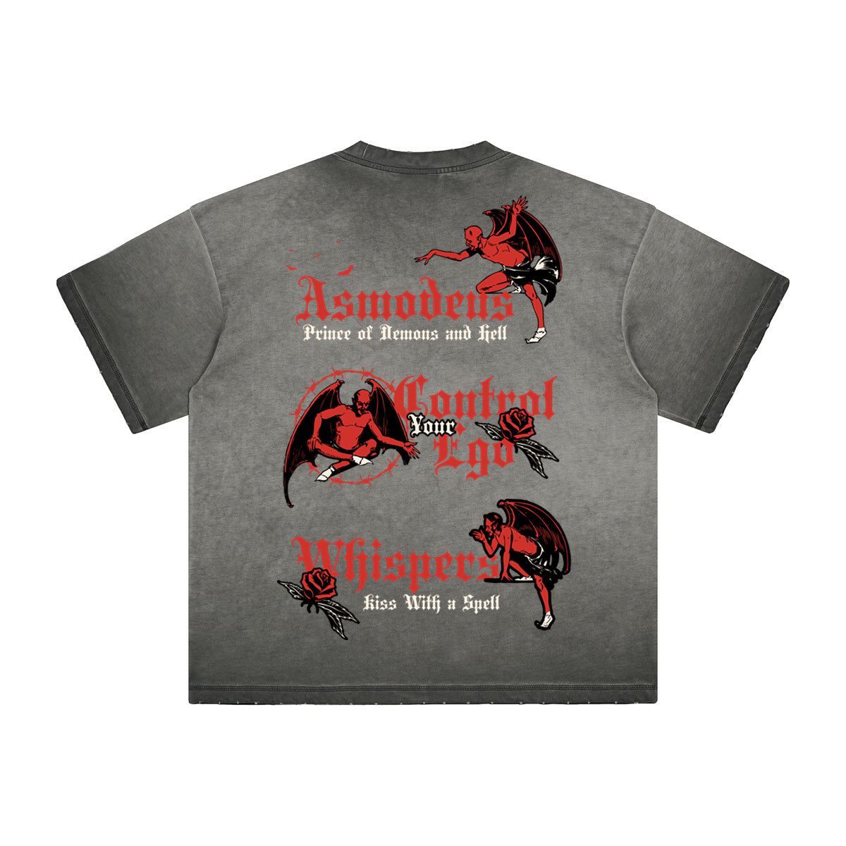 Heavyweight Washed Gothic Death Motif Tee