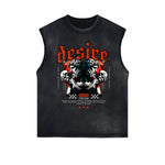 Distressed Gothic Death Motif Tank Top