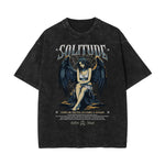 Washed Cotton Gothic Death Motif Tee