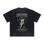 Vintage-Style Frayed Gothic Death Motif Tee