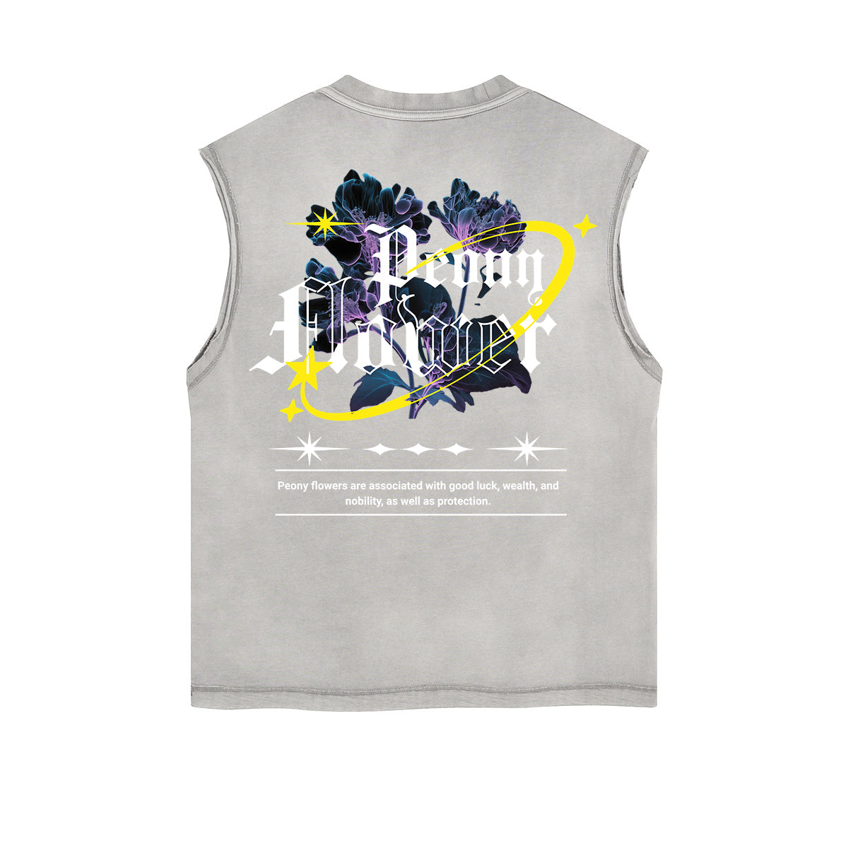 Frayed-Edge Flower Graphic Tank Top