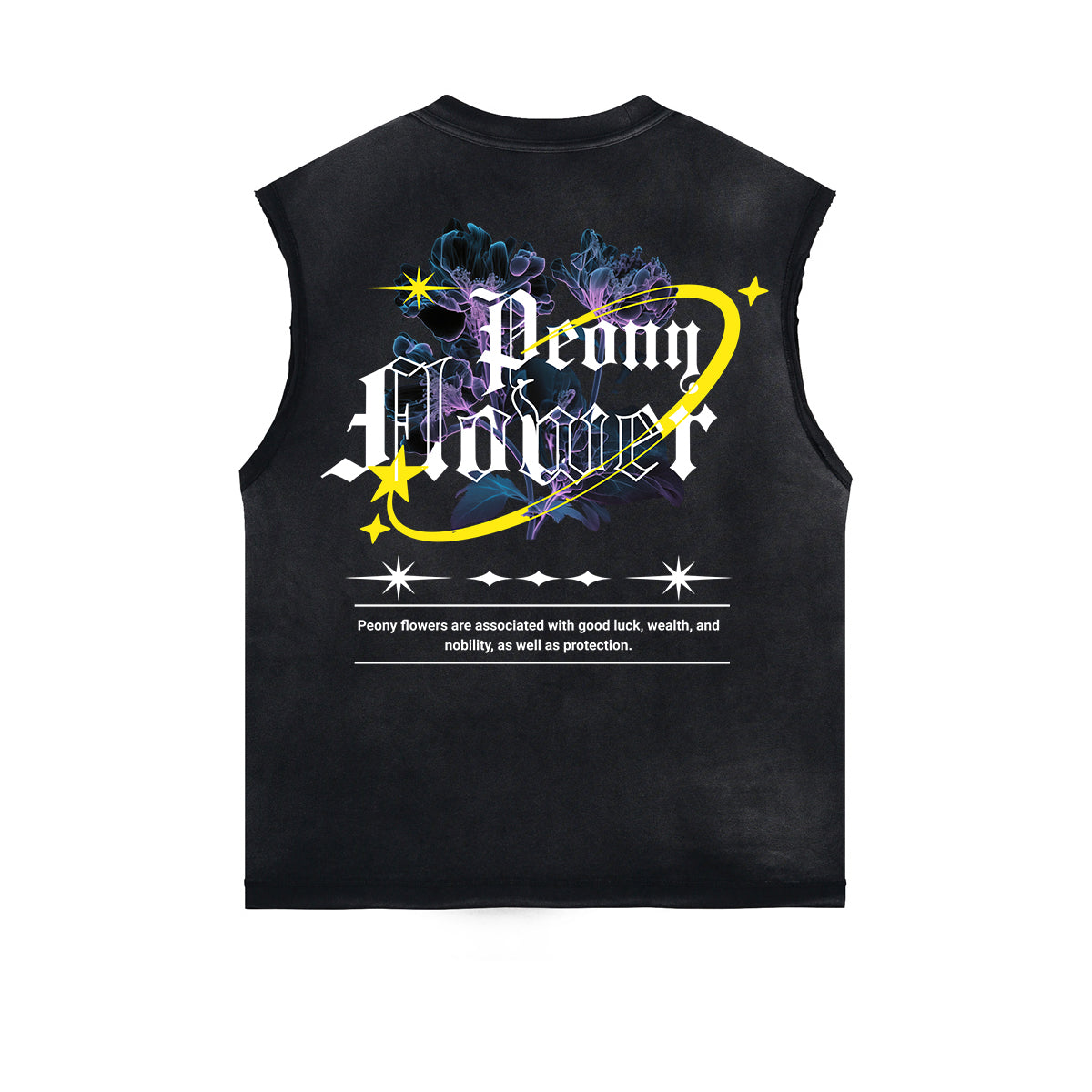 Distressed Flower Graphic Muscle Tank