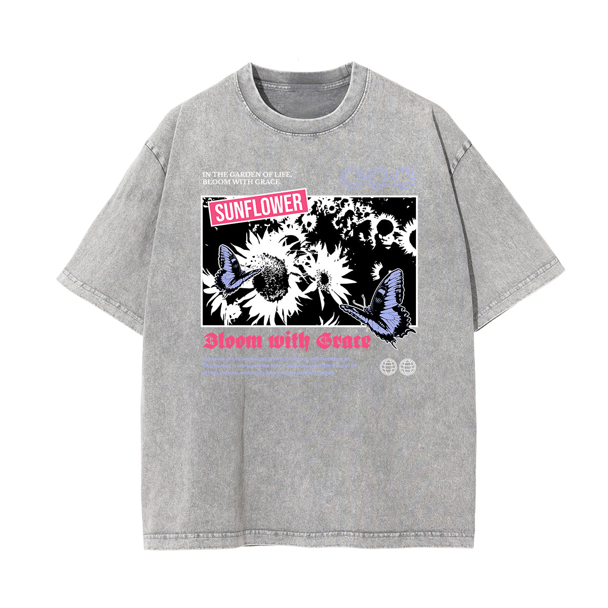 Washed Cotton Flower Graphic Tee