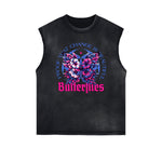 Distressed Flower Graphic Muscle Tank