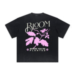 Vintage-Style Frayed Flower Graphic Tee