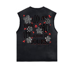 Distressed Flower Graphic Muscle Tank