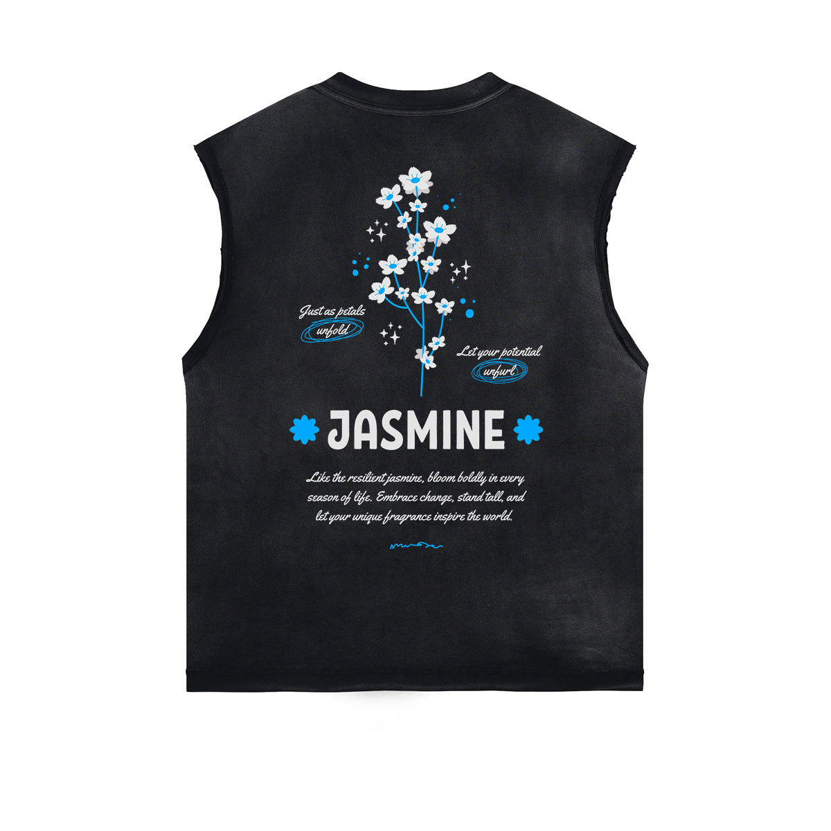 Distressed Flower Graphic Muscle Tank