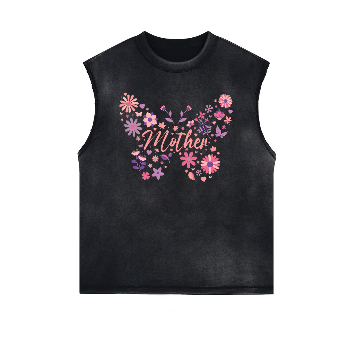 Distressed Flower Graphic Muscle Tank