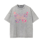 Washed Cotton Flower Graphic Tee