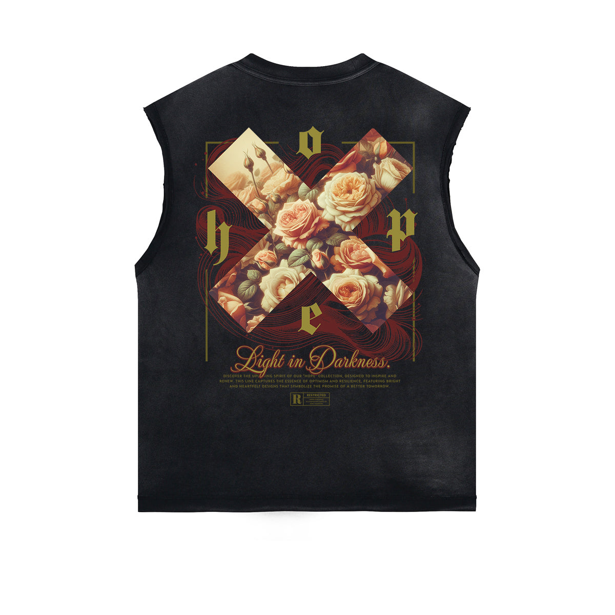 Distressed Flower Graphic Muscle Tank