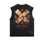 Distressed Flower Graphic Muscle Tank