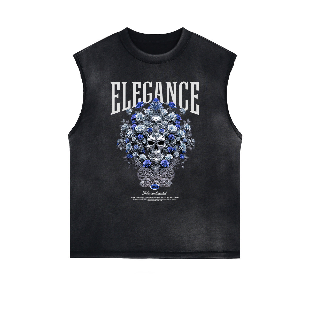 Distressed Flower Graphic Muscle Tank