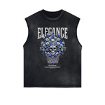 Distressed Flower Graphic Muscle Tank