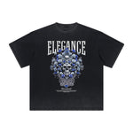 Vintage-Style Frayed Flower Graphic Tee
