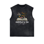 Distressed Flower Graphic Muscle Tank