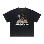 Vintage-Style Frayed Flower Graphic Tee