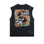 Distressed Flower Graphic Muscle Tank