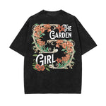 Stone-Washed Flower Graphic T-Shirt