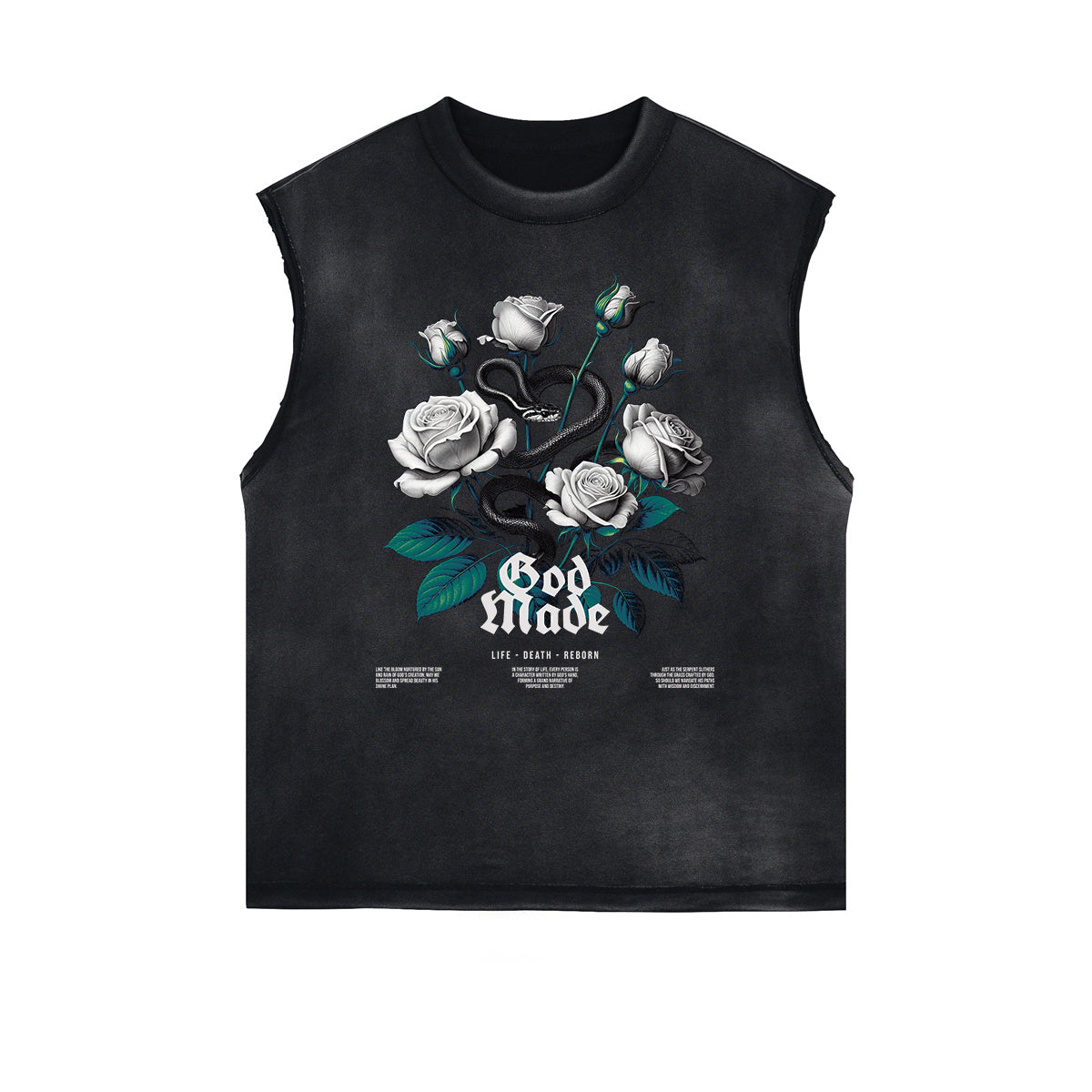 Distressed Flower Graphic Muscle Tank