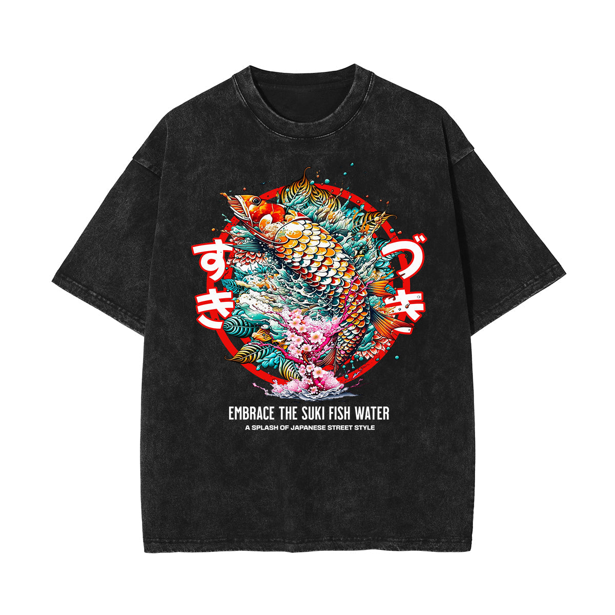 Stone-Washed Flower Graphic T-Shirt