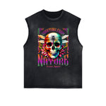 Distressed Flower Graphic Muscle Tank