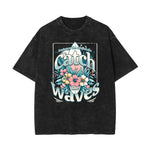 Stone-Washed Flower Graphic T-Shirt