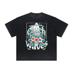 Vintage-Style Frayed Flower Graphic Tee