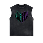 Distressed Flame Graphic Muscle Tank