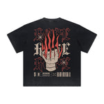 Vintage-Style Frayed Flame Graphic Tee