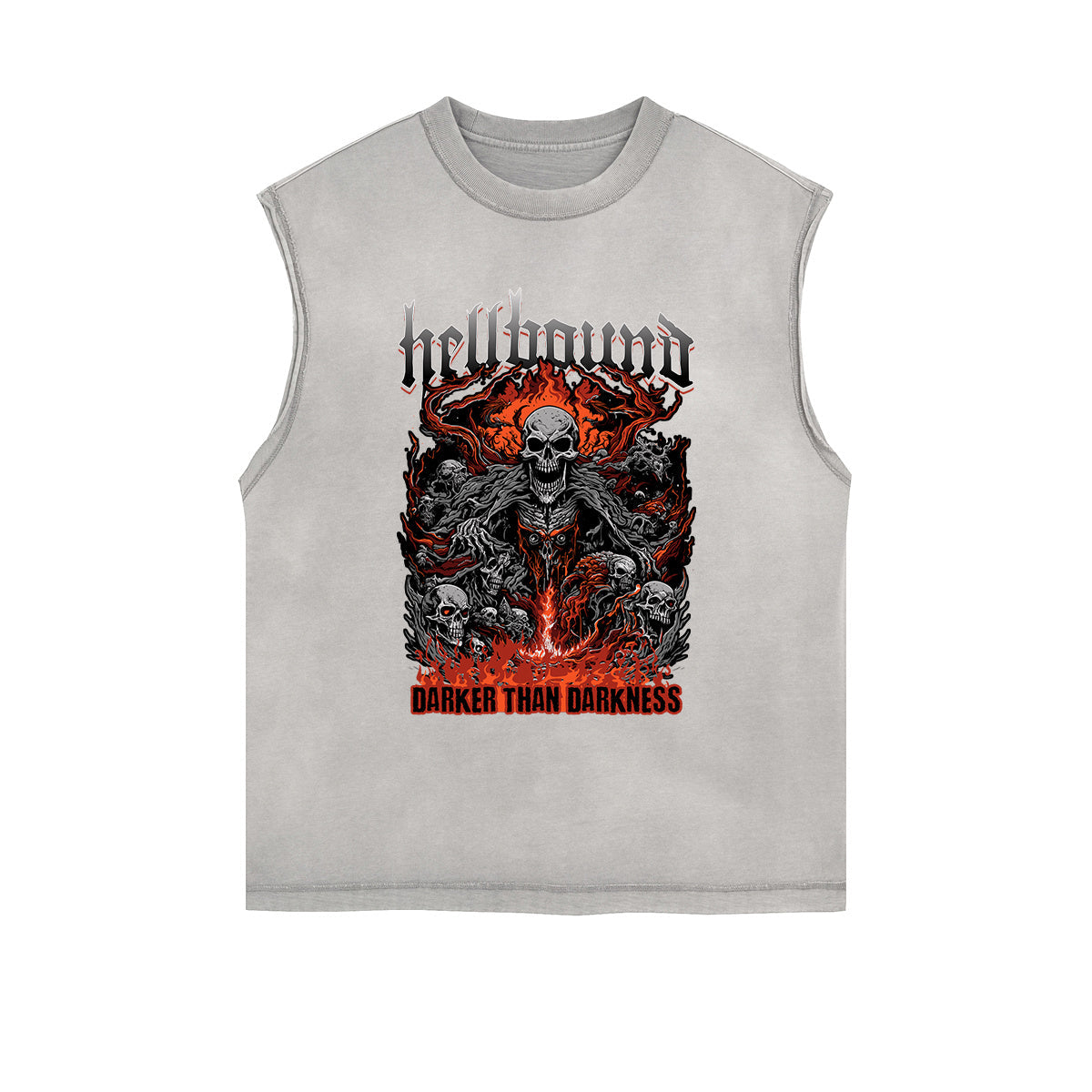 Frayed-Edge Flame Graphic Tank Top