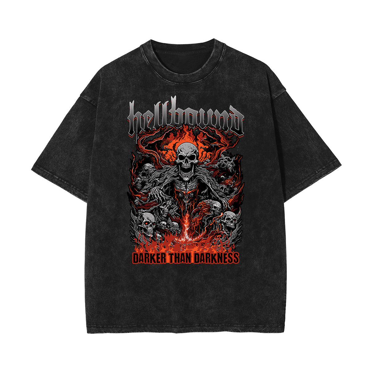 Stone-Washed Flame Graphic T-Shirt