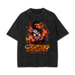 Stone-Washed Flame Graphic T-Shirt