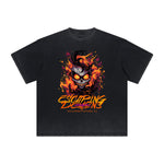 Vintage-Style Frayed Flame Graphic Tee