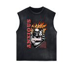 Distressed Flame Graphic Muscle Tank