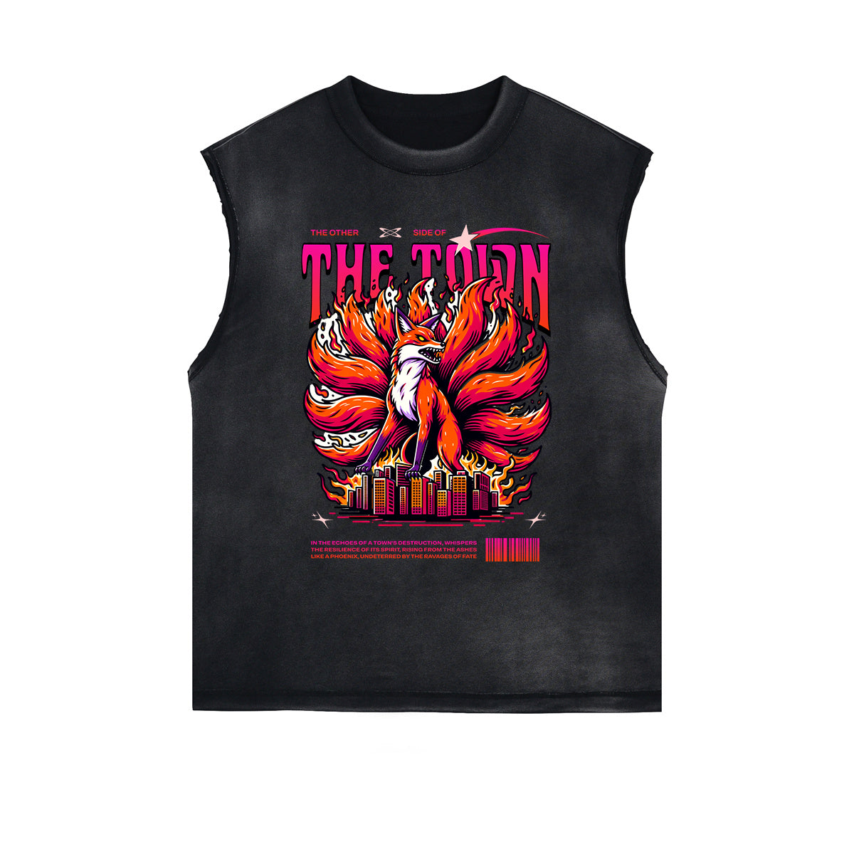 Distressed Flame Graphic Muscle Tank