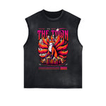 Distressed Flame Graphic Muscle Tank