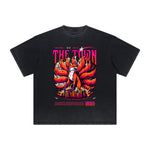Vintage-Style Frayed Flame Graphic Tee