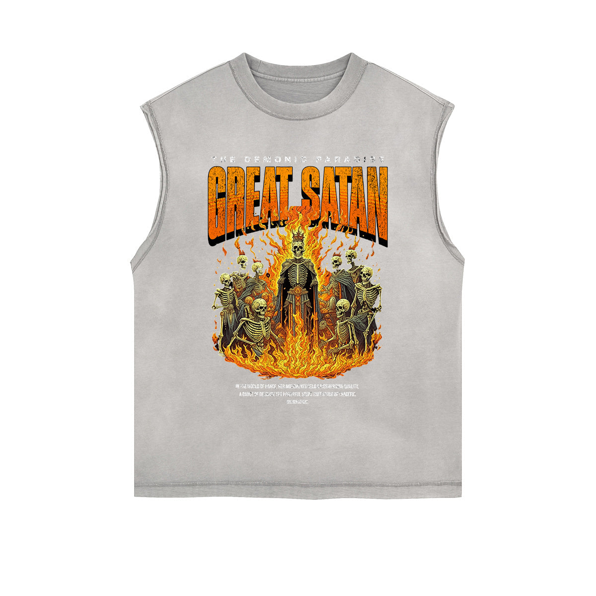 Frayed-Edge Flame Graphic Tank Top